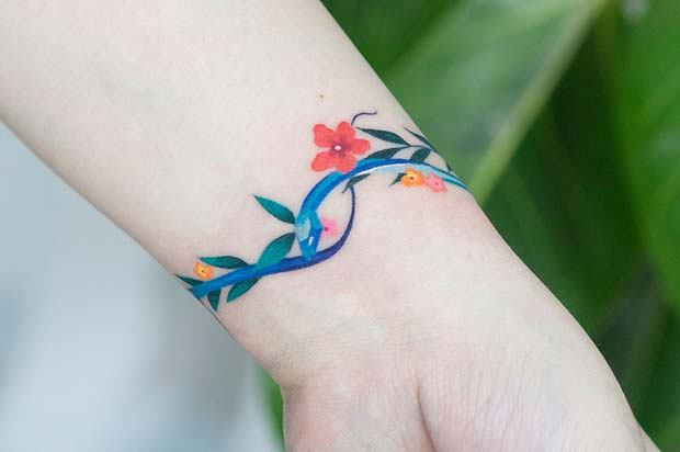 Tatouage De Serpent Floral