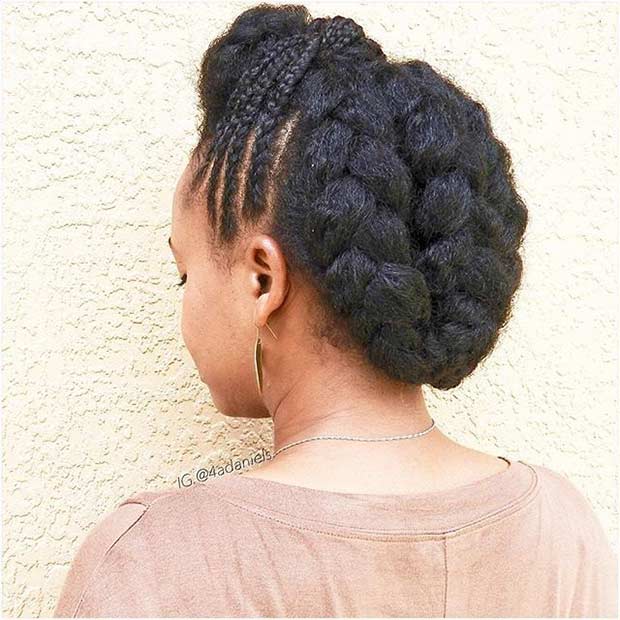 Πλεκτά Formal Updo για φυσικά μαλλιά