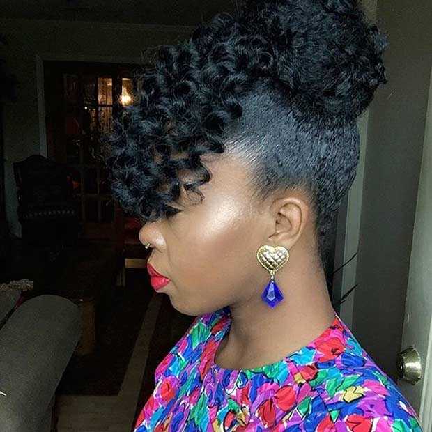 Faux Bangs Bun Updo για φυσικά μαλλιά