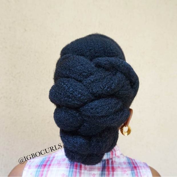 French Braided Updo για φυσικά μαλλιά