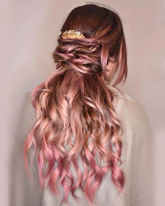 Ροζ χρυσό και ροζ μαλλιά