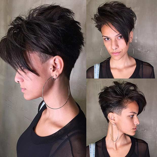 Κοντό κούρεμα με Undercut και Long Bangs