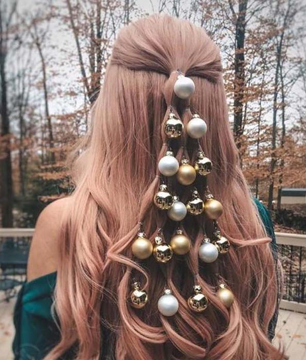 Coiffure de Noël de boule unique