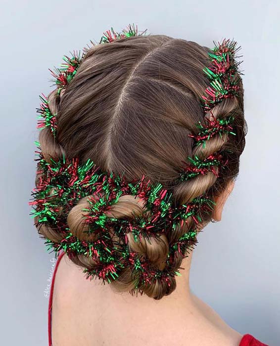 Πλεκτά Updo με Tinsel