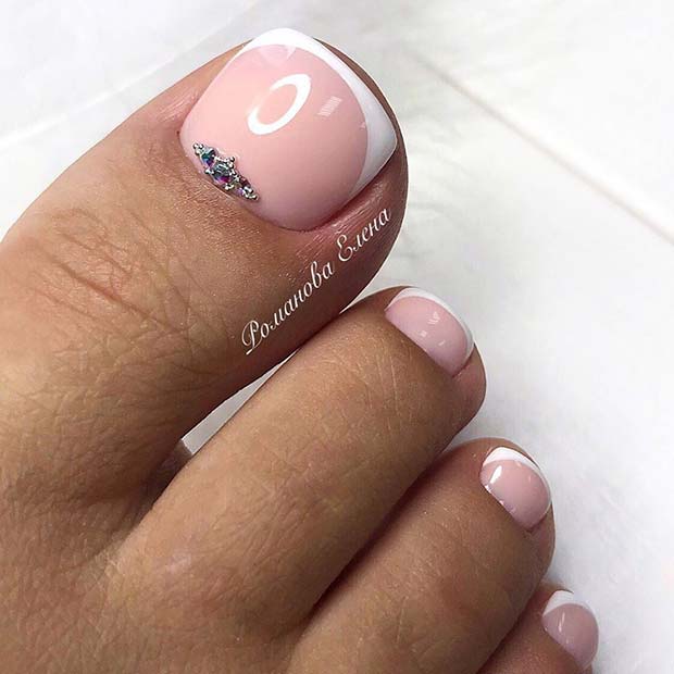 French Pedi avec éclat subtil