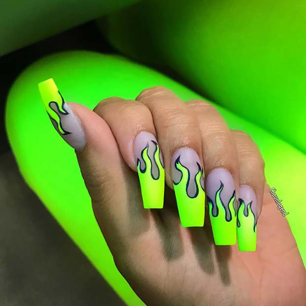 Bold Neon Nail Art