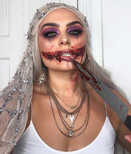 Maquillage gore pour Halloween