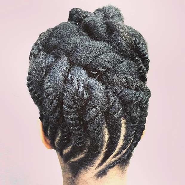 Two Strand Flat Twist Updo