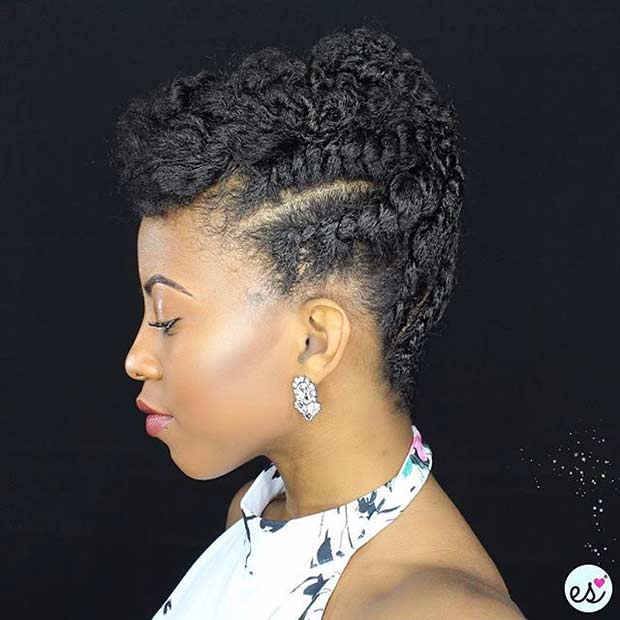 Flat Twist Updo sur cheveux courts