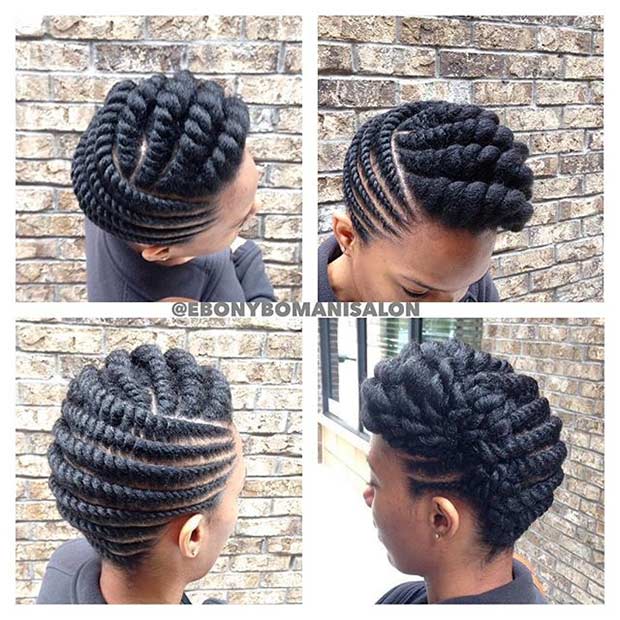 Big and Small Flat Twist Updo