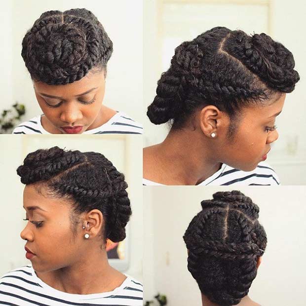 Natural Hair Flat Twist Updo