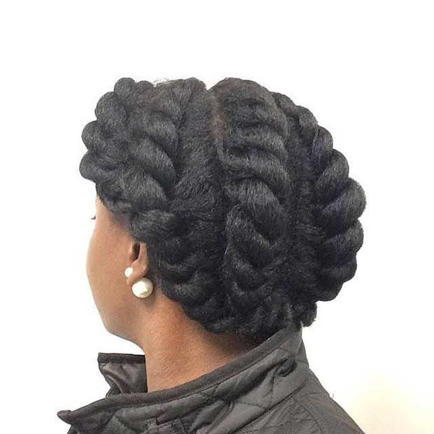 Big Flat Twists Updo