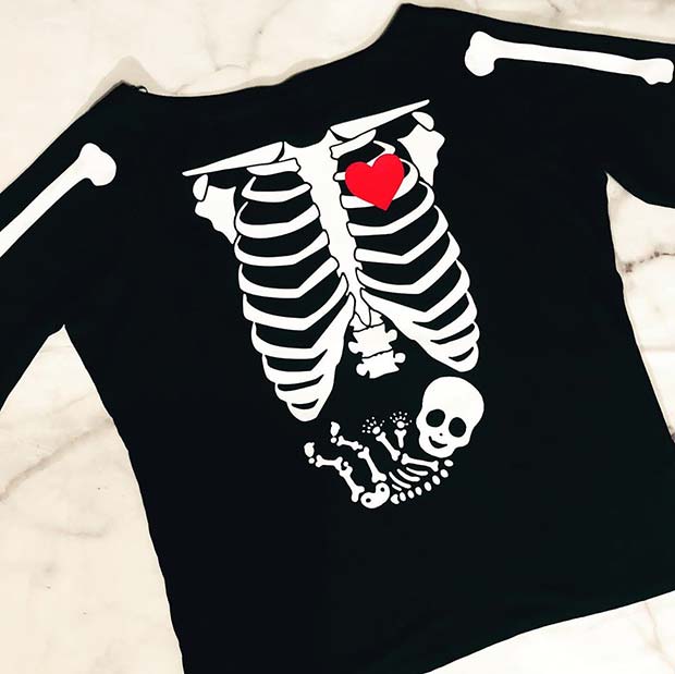 Idée de t-shirt squelette