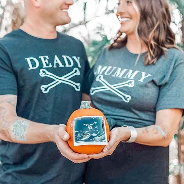 T-shirts Deady et Mummy pour la révélation de la grossesse