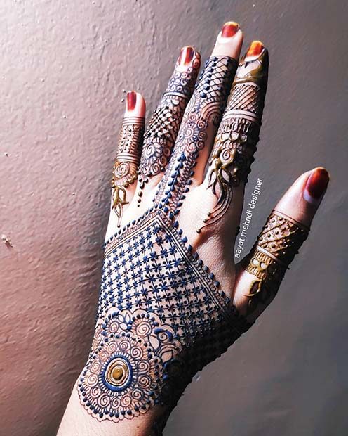 Μπλε Henna Hand Idea
