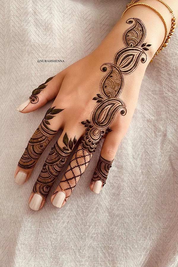 Paisley Henna Hand Design