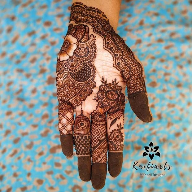 Floral Henna Hand Design