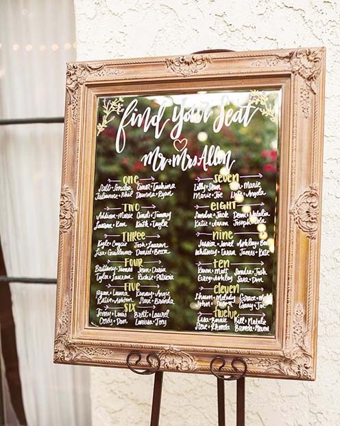 Tableau des sièges créatifs pour des idées de mariage rustiques