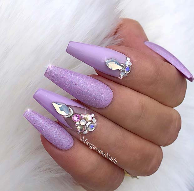 Glam Lavender Nails