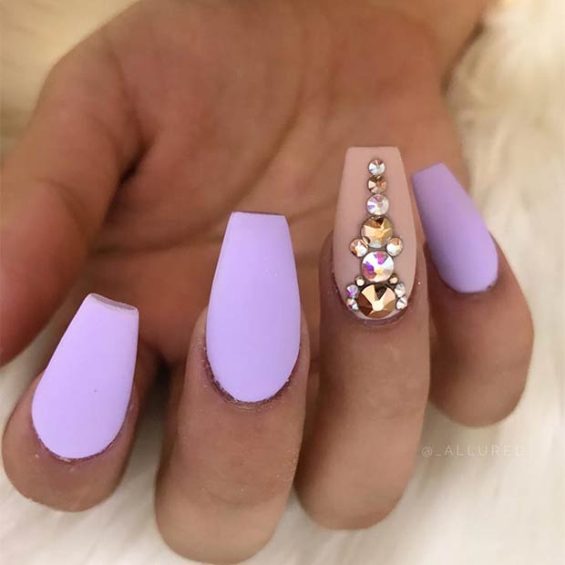 Pastel Purple Matte Nails