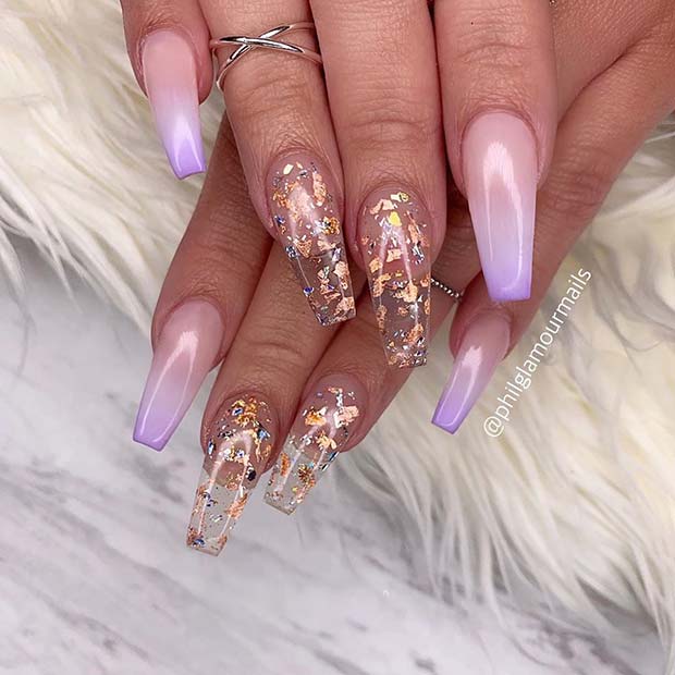 Ongles ombrés et transparents