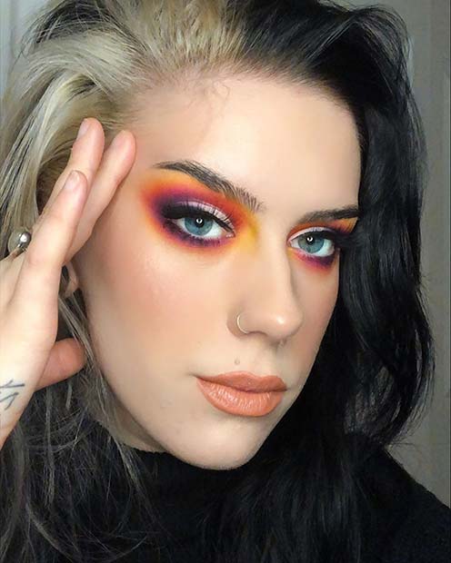 Ιδέα μακιγιάζ Neon Sunset Eye