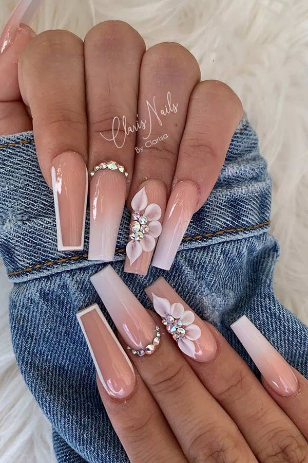 Ongles Ombre Nus et Blancs