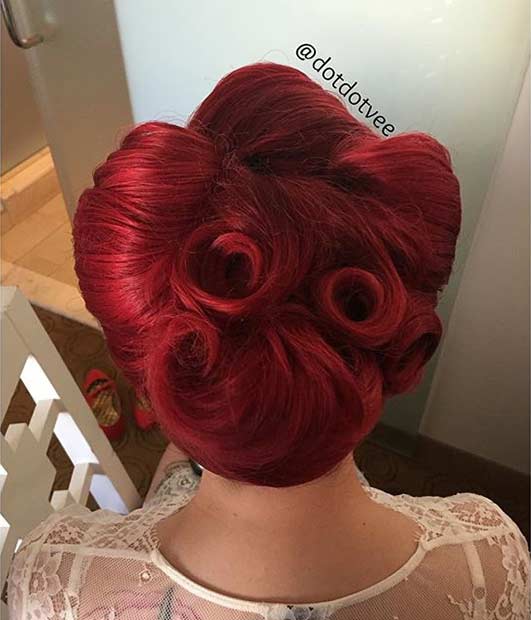Pin Up Victory Rolls Updo