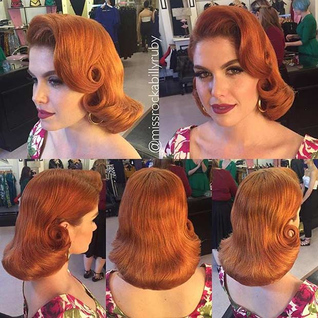 Λαμπερό Wavy Pin Up Hairstyle