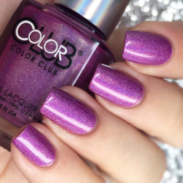 Sparkly Purple Nail Idea