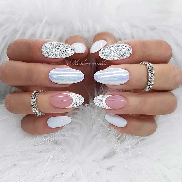 Χρώμα και Glitter Nail Design