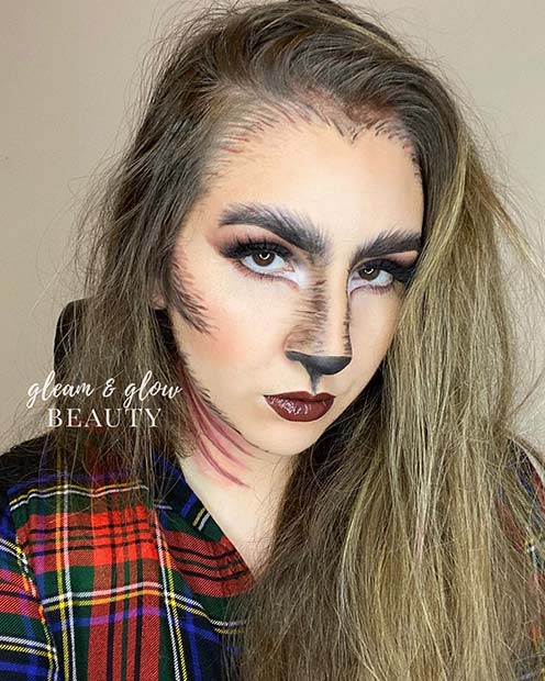 Look de maquillage Halloween loup-garou