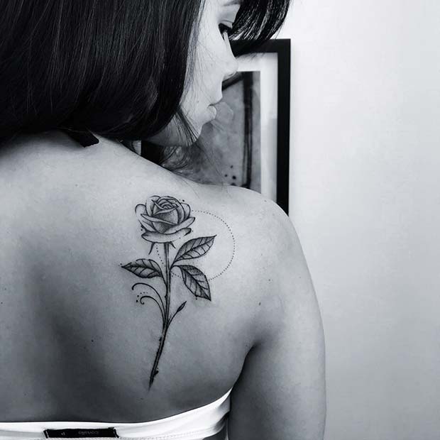 Single Rose Tattoo