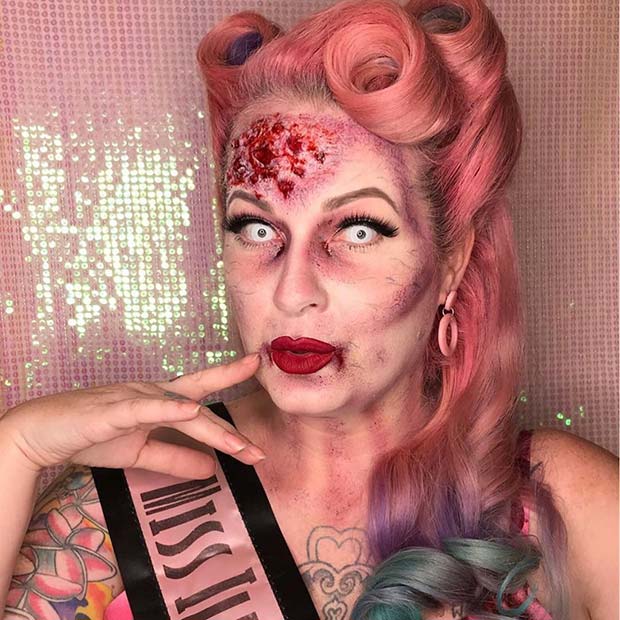 Maquillage zombie rétro des années 50