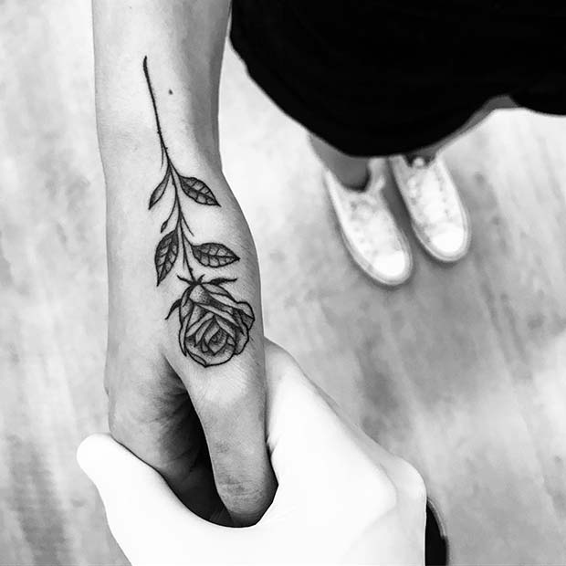 Single Rose Tattoo