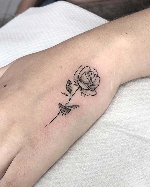 Μαύρο μελάνι Rose Tattoo Design