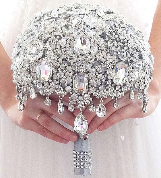 Bouquet de cristal pour mariage de printemps