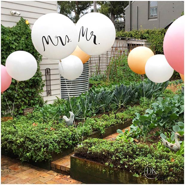 Mr et Mme Ballons pour un mariage de printemps