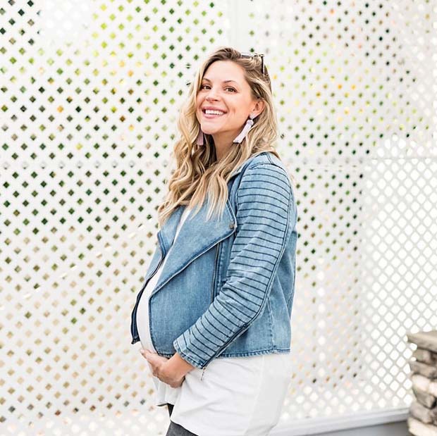 Veste en jean de printemps pour femmes enceintes