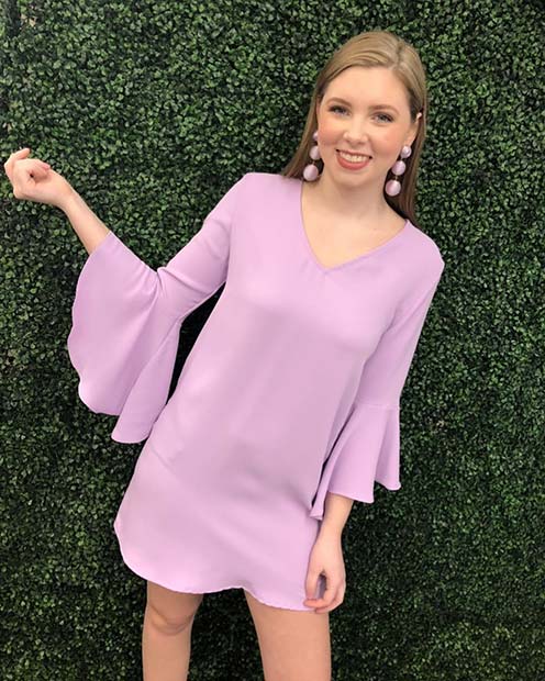 Idée de robe violette simple et pastel