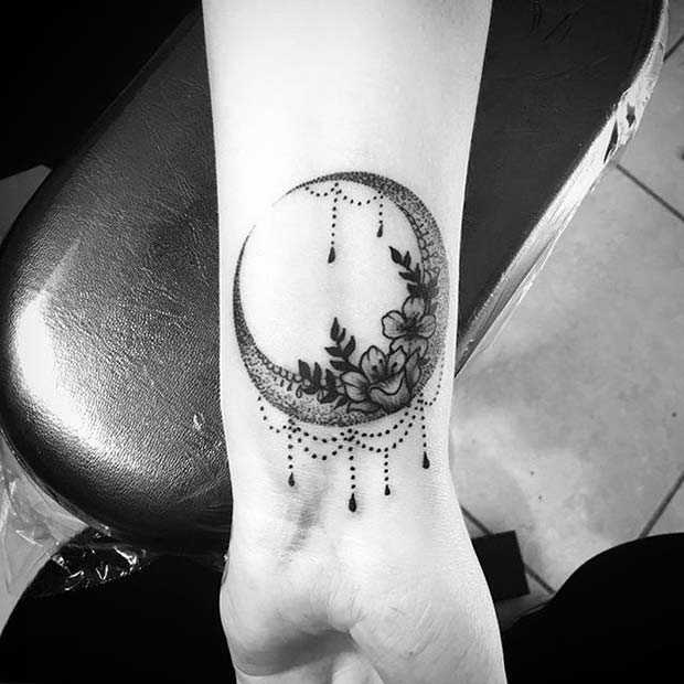 Crescent Moon Tattoo για Γυναικείες ιδέες για τατουάζ καρπού