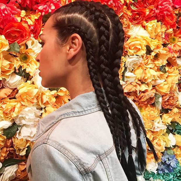 Cornrows à dos droit pour les femmes blanches