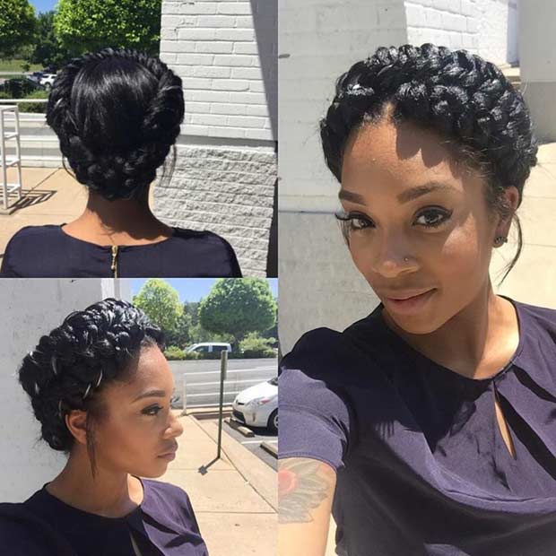 Chignon tressé pour les femmes noires