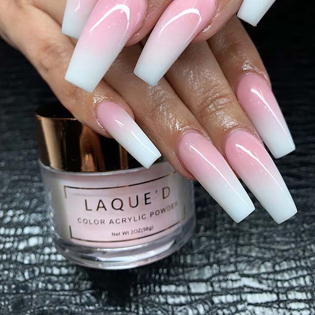 Ongles longs français ombrés