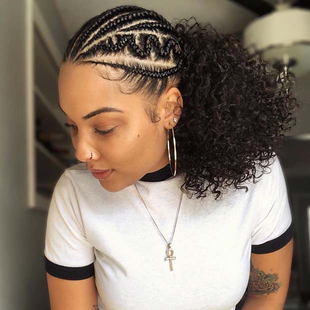 Φυσικό Cornrow Updo