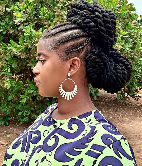 Chignon élégant de cornrow