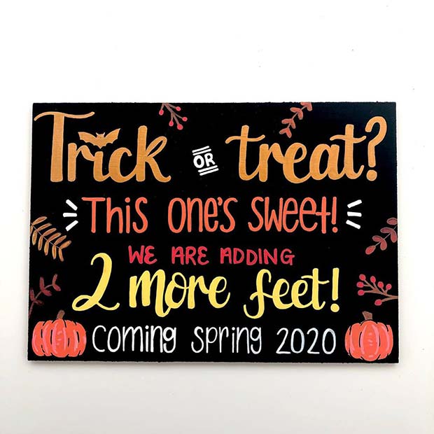 Faire-part de grossesse inspiré d'Halloween