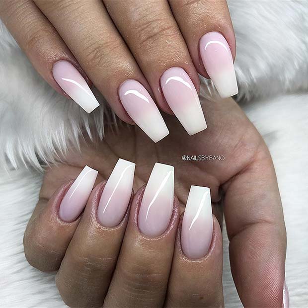Chic French Ombre Coffin Nails
