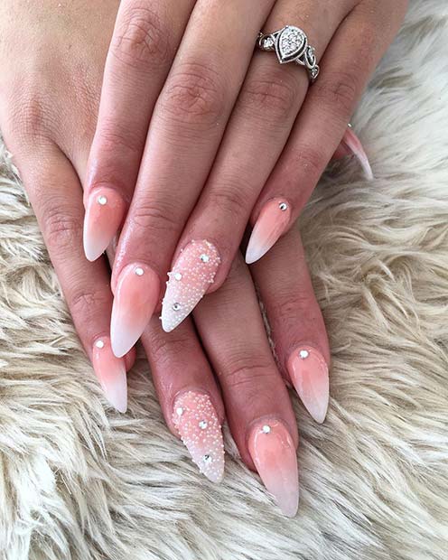 Ongles Stiletto Ombre Français