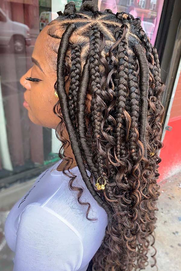 Tresses Faux Locs et Boucles